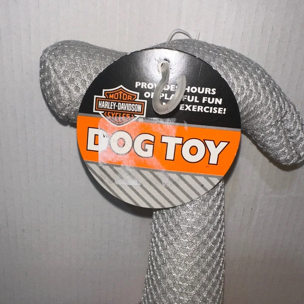 Harley-Davidson Hammer Plush Squeaky Dog Toy‎ Orange Grey Black Mesh 2014 NEW